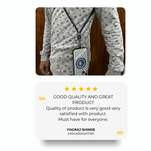 GrunX 5-Star Customer Review - Yograj Shinde from Maharashtra - Phone Lanyard Neck Strap with Charging Cable - Good Quality Must Have Product Review