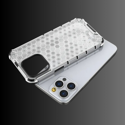 Case and Cover iPhone 14  Transparent Placed on a Phone Honeycomb GrunX in India