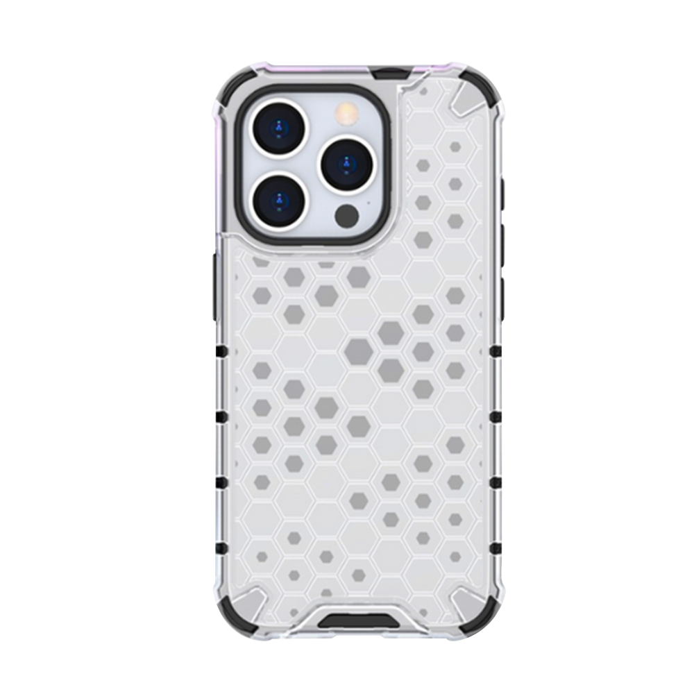 GRUNX Honeycomb translucent armor shockproof rugged iPhone case clear back honeycomb grip Indian lifestyle