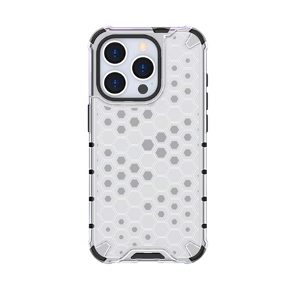 GRUNX Honeycomb translucent armor shockproof rugged iPhone case clear back honeycomb grip Indian lifestyle