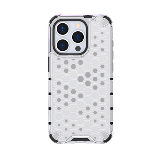 GRUNX Honeycomb translucent armor shockproof rugged iPhone case clear back honeycomb grip Indian lifestyle