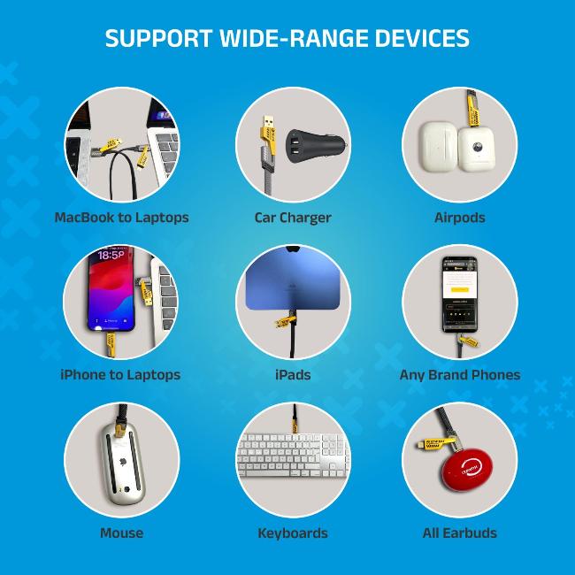 Fast Charging Cable 2025 Android and Apple Devices 1.2 Meter Yellow Black Compatibility With Devices INBAE GrunX in India