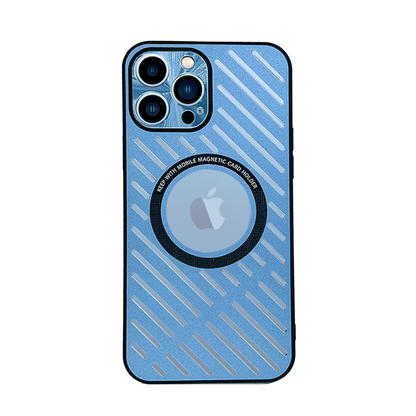 GRUNX Ice blue slim metal MagSafe bumper shockproof iPhone case premium finish Indian lifestyle