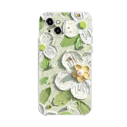 
GRUNX Jasmine flower oil painting iPhone case premium TPU shockproof artistic floral design India women