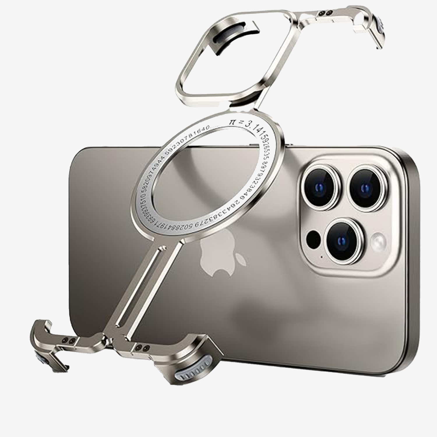 
Close-up GRUNX Jimmy iPhone 15 Pro Max aluminium alloy case shockproof bumper MagSafe magnet ring India