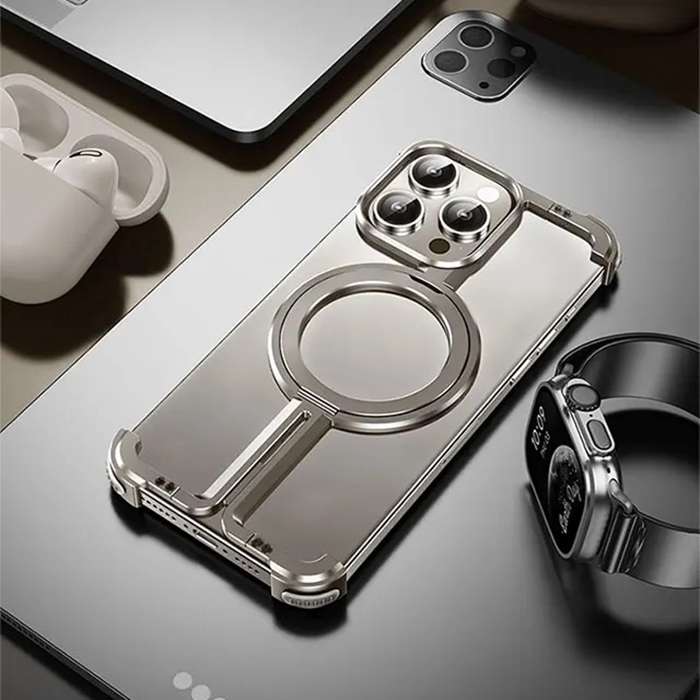 GRUNX Jimmy iPhone metal case man showcasing 360 rotatable ring holder secure grip India daily use