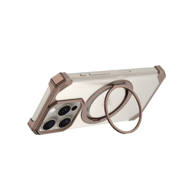 Case and Cover iPhone 16, 16 Pro, 16 Pro Max  Natural Titanium Metal Stand Joker  GrunX in India