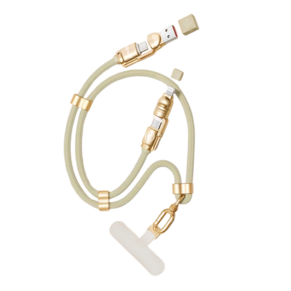Lanyard Charging Cable All Devices Android and Apple Devices 1.5 Meter Rose Gold Showing Power Lasso GrunX in India