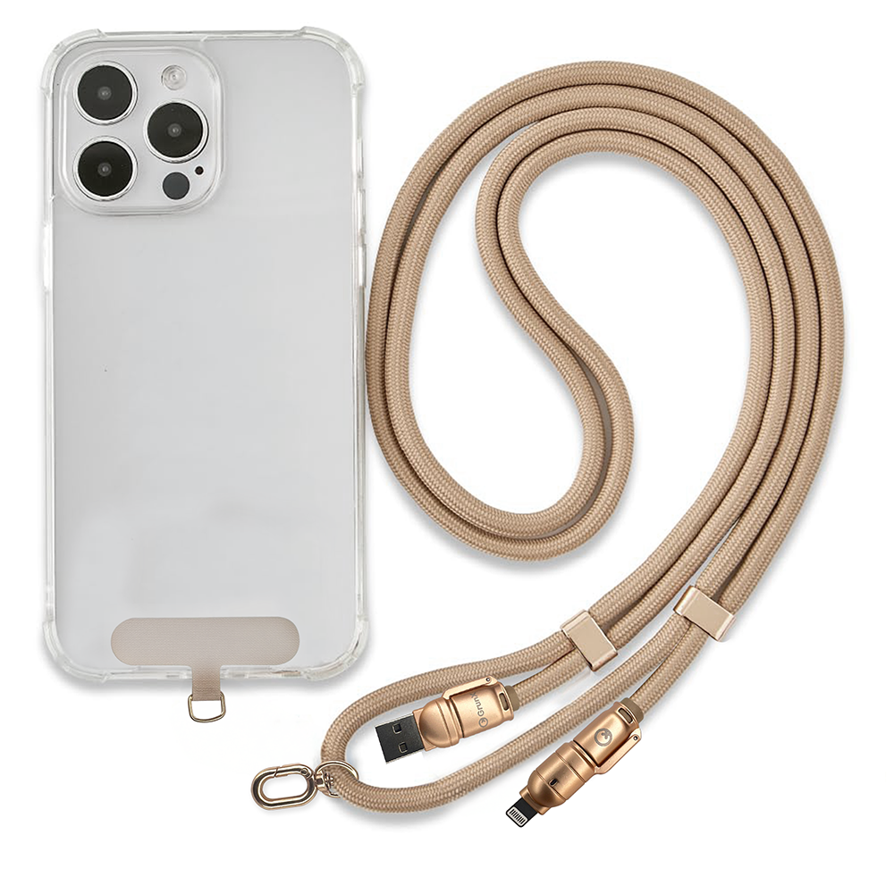 Beige rope with gold clasp on a white background, showing 6 mm diameter.