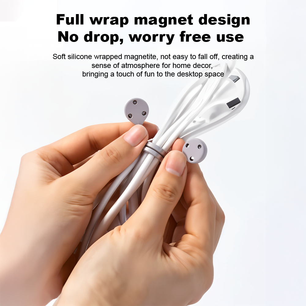 Loki magnetic cable organizer set showing neatly bundled charging cables with color-coded silicone ties India