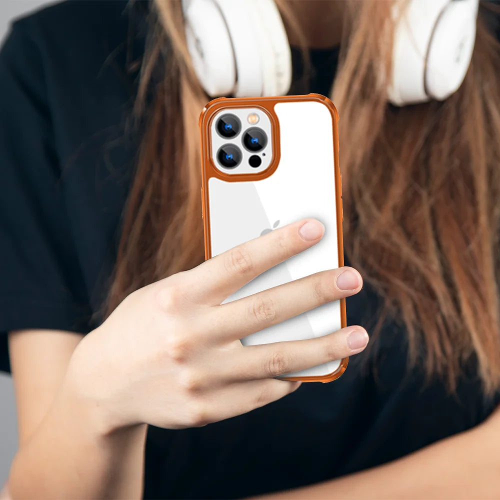 GRUNX Lotus clear iPhone case full airbag corner protection TPU frame high-rise lens protection drop test India daily use