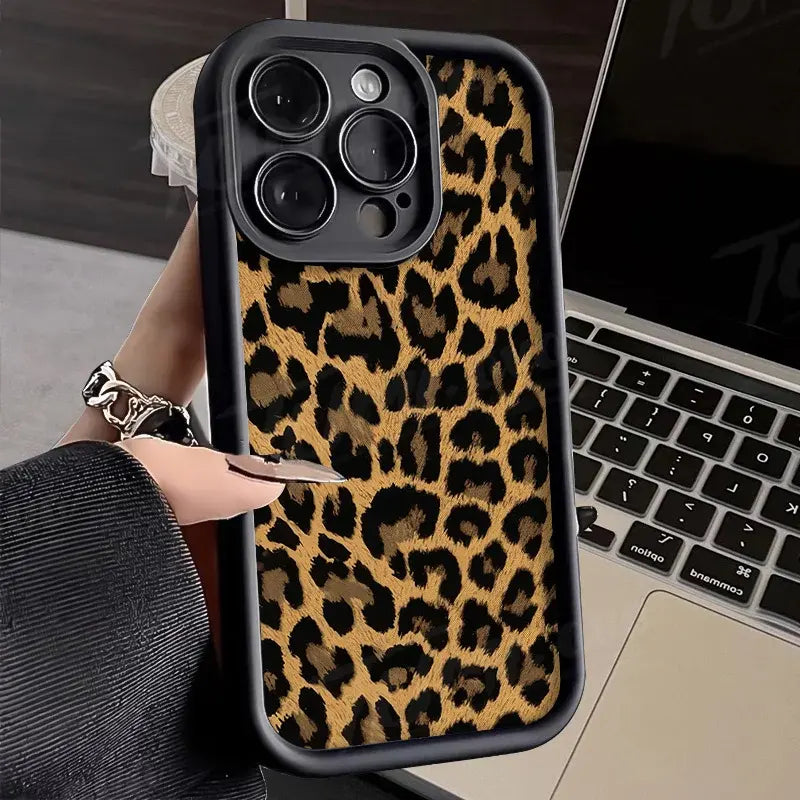 GRUNX Luna iPhone case MagSafe compatible wireless charging through leopard print case no removal needed