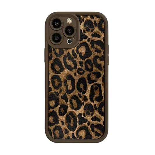 GRUNX Luna brown leopard print iPhone case premium protection bold design on Indian woman lifestyle setup
