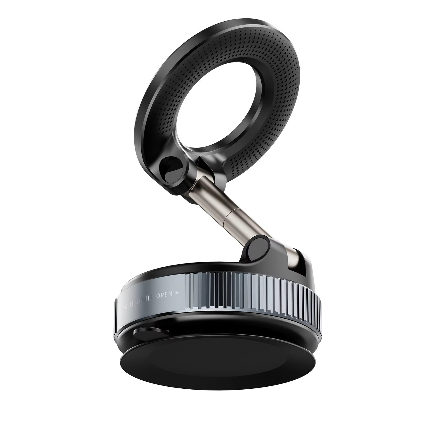GRUNX MagGrip magnetic suction dashboard phone mount holding iPhone on Indian car dashboard with 360-degree head.