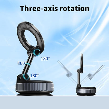 Three-axis rotation mechanism with a clear blue background