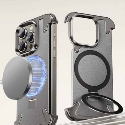 GRUNX Messi primary leather iPhone case showing 4-corner airbag drop protection metal lens frame India