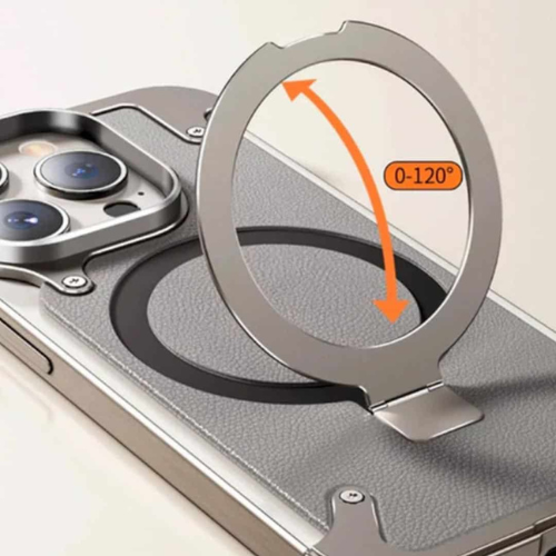 Case and Cover iPhone 15  Grey Magnetic Stand Messi GrunX in India