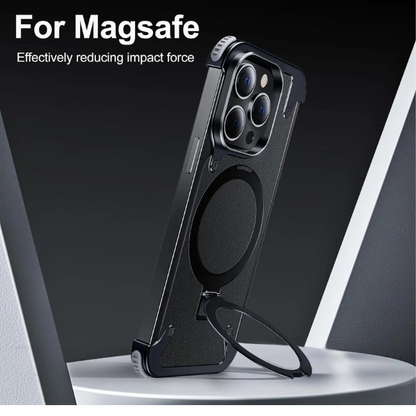 GRUNX Milan black leather iPhone 14 Pro 13 Pro Max case with 360 degree magnetic stand hands-free India