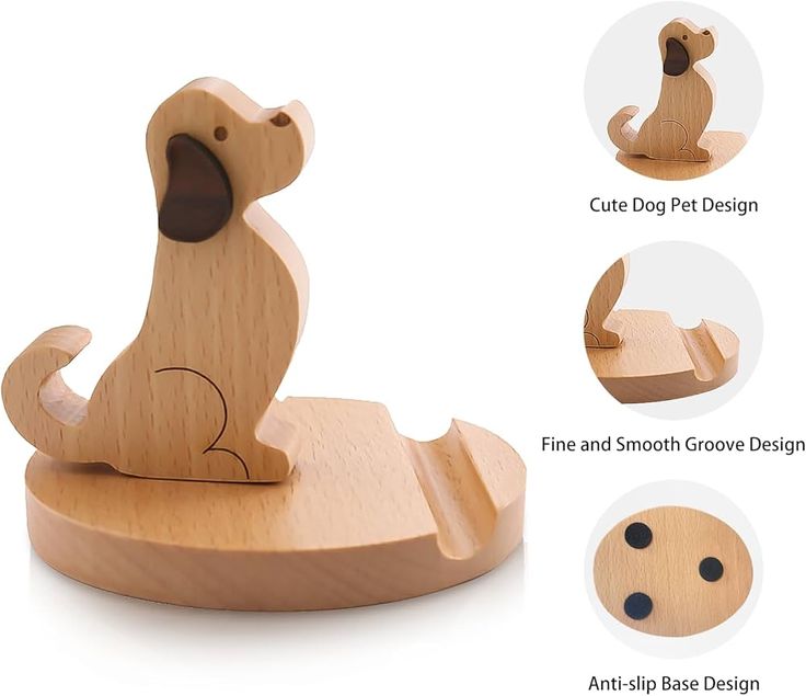Moti stylish phone holder showing natural wood grain construction with anti-slip base for portrait and landscape orientation India