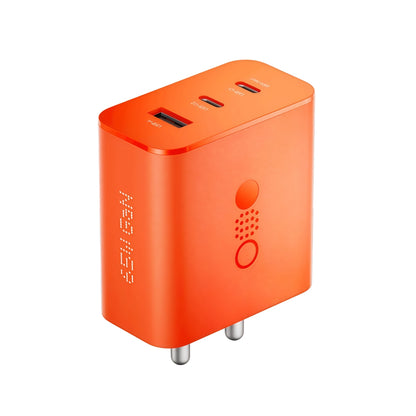 Nothing 65W GaN Fast Charger Adapter with 3 Ports – Orange USB C PD Charging Plug by GRUNX