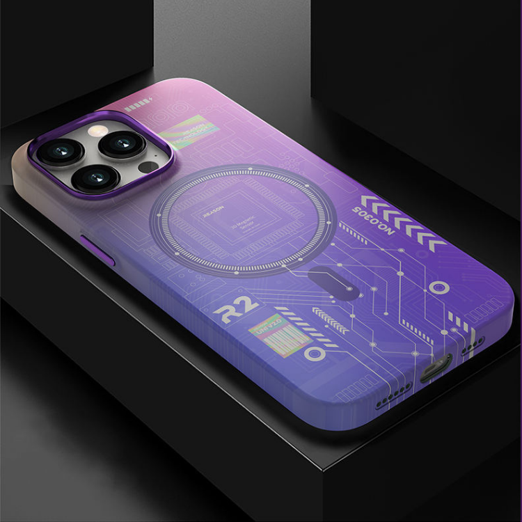 GRUNX Ocean purple MagSafe iPhone 16 back view luminous glow effect fluorescent finish India