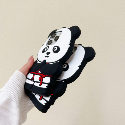 GRUNX Panda silicone iPhone case side view showing precise cutouts for buttons ports camera speaker full access