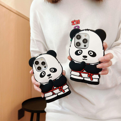 GRUNX Panda iPhone case showing shockproof silicone edges and waterproof protection for iPhone 13 14 15 Pro Max India
