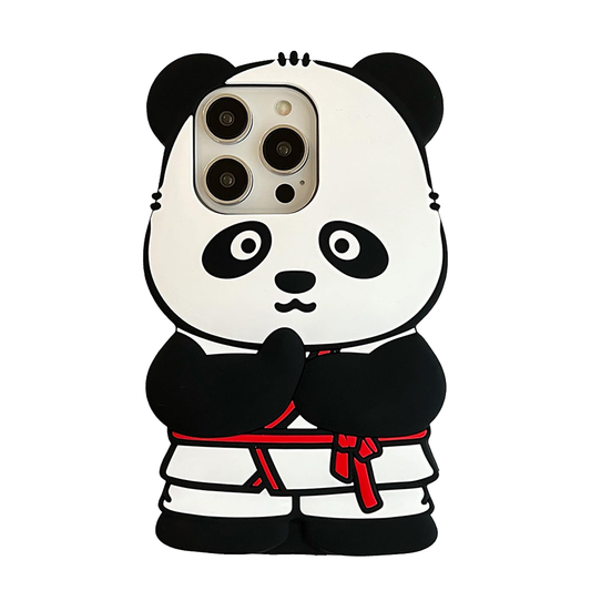 GRUNX Panda 3D cute silicone waterproof iPhone case white black panda design on Indian girl's hand