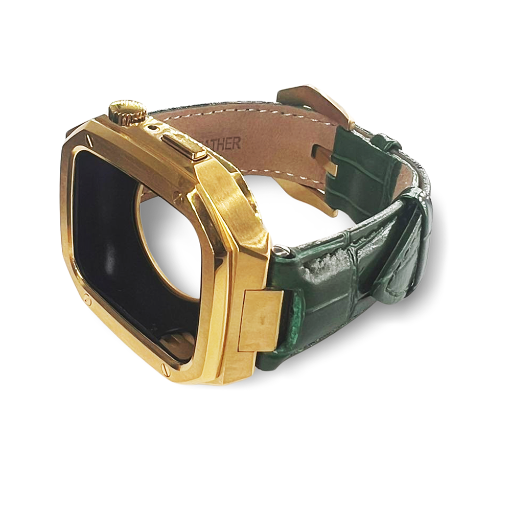GRUNX Pandora genuine leather Apple Watch strap adjustable 130mm 180mm pin buckle close-up India