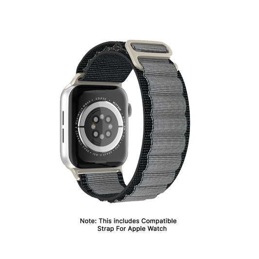 GRUNX Paris signature style gray nylon loop Apple Watch strap adjustable band India