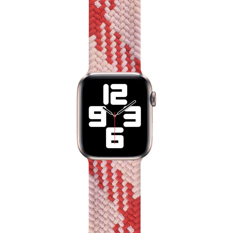 GRUNX Pinku Apple Watch strap elastic loop fit on wrist casual colourful Indian daily wear