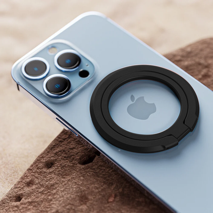 Mobile Stand and Holder Smartphones  Adjustable Black Ring Holder Attached Back Of An iPhone Pluto GrunX in India