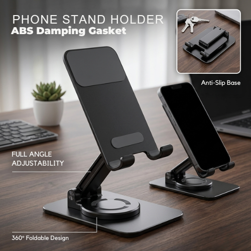 Tablet placed on GRUNX Vista stand for video calls and hands-free work setup