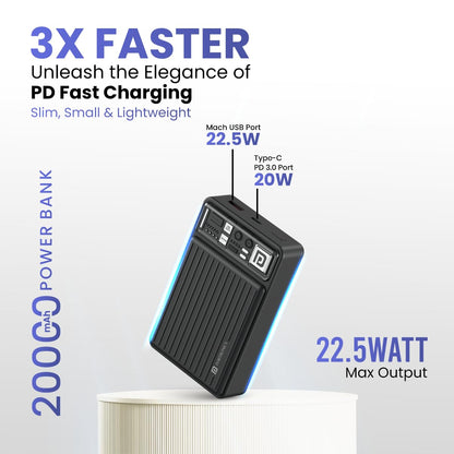 Luxcell Mini 20K weighing 312 grams - smallest 20000mAh power bank for pocket carry | Grunx