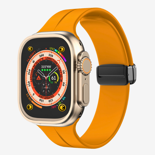 Watch Strap and Watch Band Apple Apple Watch Series  9, 8, 7, 6, 5, 4, 3, 2, 1,Se, Ultra & Ultra 2 38/40/41mm 42/44/45/49mm Yellow Photo With Description Of Compatible Strap Prime GrunX in India