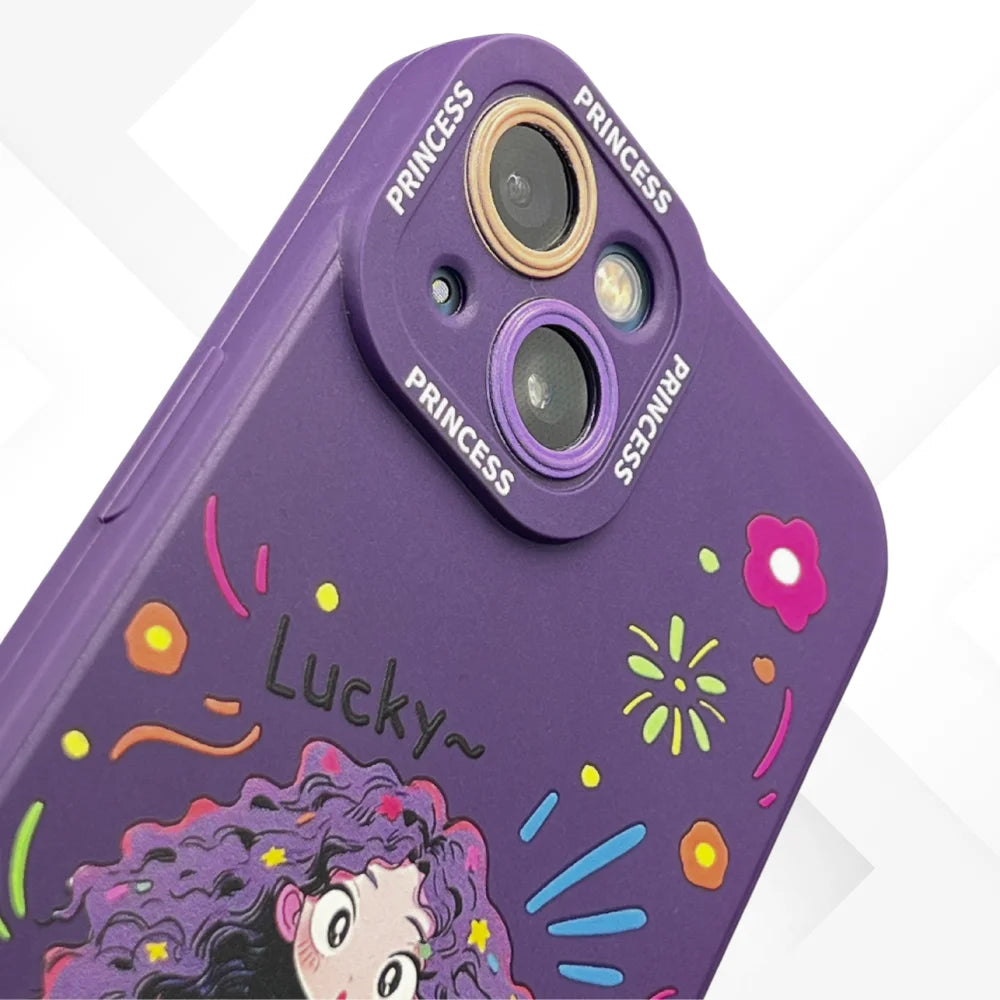 GRUNX Princess iPhone case close-up raised camera edge protection precision cutouts purple TPU India