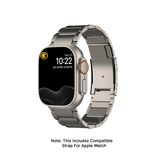 GRUNX Rabbit titanium Apple Watch strap on Ultra 2 45mm modern minimal wrist shot