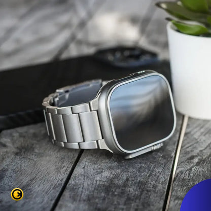 GRUNX Rabbit titanium strap lug fitment Apple Watch Ultra 45mm precise alignment flat lay