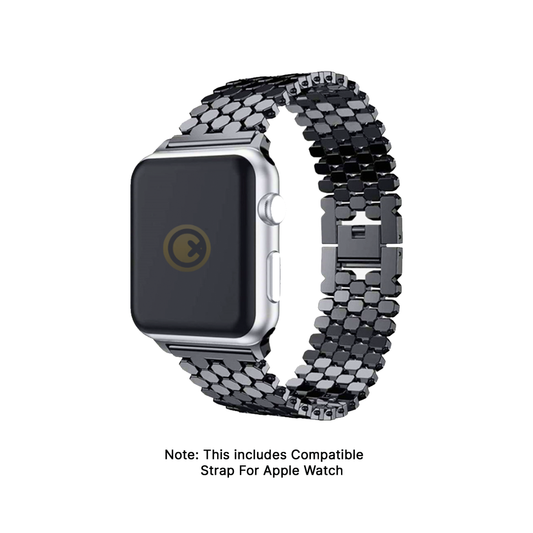 GRUNX Rebel black stainless steel bracelet Apple Watch strap on wrist Indian professional lifestyle