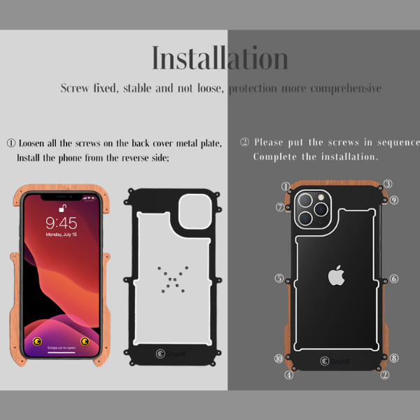Case and Cover iPhone 14 Pro  Black Woody Aviation-Grade Rocket GrunX in India