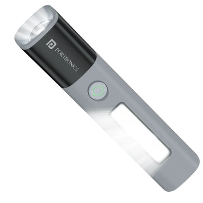 Portronics 300 lumens rechargeable LED torch adjustable focus SOS light India GrunX