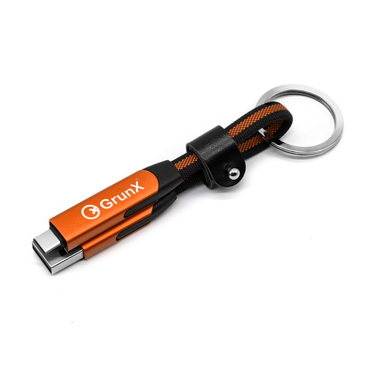 GRUNX 6 in 1 keychain charging cable 240W fast charging OTG compact design