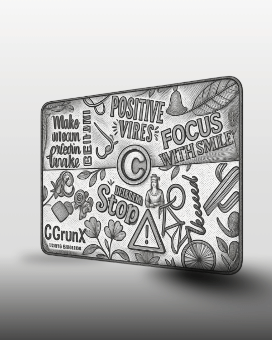 GrunX Desktop computer accessories category banner to highlight www.grunx.in sell products like in this photos shows designer mouse pad with artistic designs and text on a black background and laptop stand suited for gaming and office purpose.