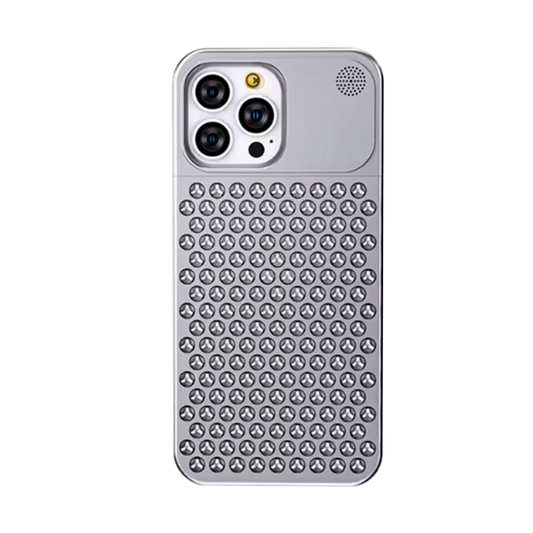 GRUNX Tesla luxury fragrance rimless aluminum iPhone metal case silver side view India - iPhone 11 12 13 Pro Max
