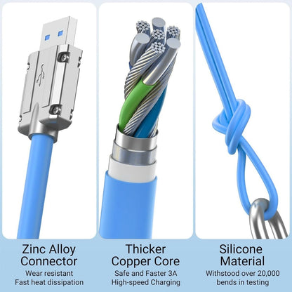 120W 3-in-1 charging cable showcasing its 1.2m length and flexible design for convenient use – available at GrunX