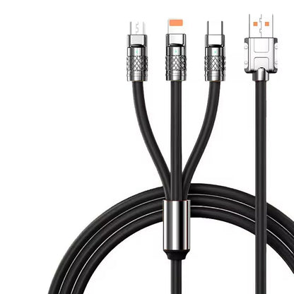Multifunctional cable with multiple connectors on a white background