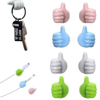 GRUNX Handy cute cable holders pack of 5 with 3M adhesive organised on clean Indian home desk setup