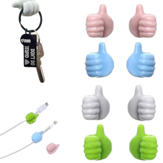 GRUNX Handy cute cable holders pack of 5 with 3M adhesive organised on clean Indian home desk setup