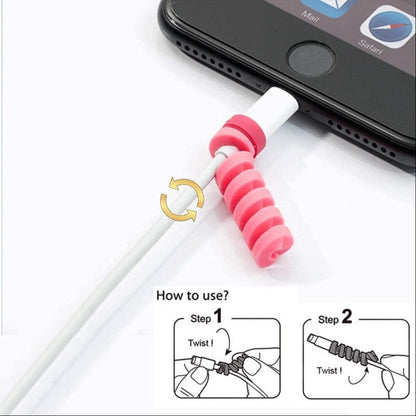 Close-up of Twist Premium Cable Protector enduring bending and twisting, showcasing its durability and flexibility – available at GrunX