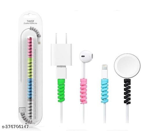 Step-by-step guide showing how to twist the cable protector onto charging cables for easy installation – available at GrunX